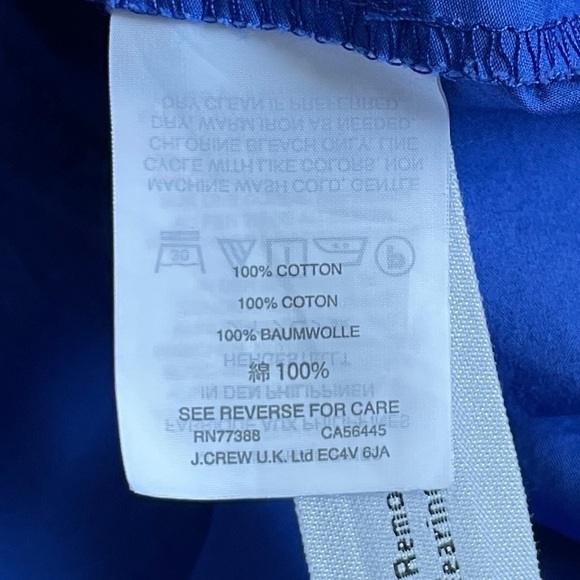 J. Crew Flutter Hem Dress Cobalt Blue F4007 Cotton Back Zip Women’s Size 12 - Picture 6 of 10